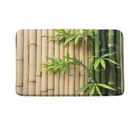Colorato Tappeto per porta d'ingresso Bamboo Green Leaves Zen Spa Japanese Asian Nature Rustic Farmhouse Tappetino di benvenuto Tappeto da Bagno 40×60cm per Terrazzo,Vasca da Bagno,Doccia