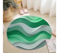 Colorato Tappeto Rotondo 90 cm (Rond), Astratto Curva Gradiente Stampa Lavabile In Lavatrice - Antiscivolo Rotondo Tappeto Per Camera Da Letto Sala Da Soggiorno Morbido Facile Da Pulire Moquette