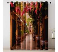 Colorato Tende Camera Da Letto Bambini Oscuranti Per Interni 2 Pezzi L140×A280 cm, Natura Strade Edifici Paesaggi Tende Con Occhielli Stampate Isolanti Per Camera Da Letto Soggiorno Cucina E Ufficio