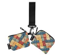 Colorato Venatura Del Legno Delle Donne Organizzatori di Soldi Formato Compatto Della Borsa Della Moneta Borsa Del Raccoglitore con Portachiavi per Uso Quotidiano 2