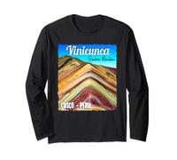 Colorato Vinicunca Rainbow Mountain Perù Cusco Ande Viaggio Maglia a Manica