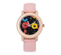 Colorato vinile Records Donna Custom Watch Fashion Soft Strap Orologi da polso Regali per Compleanni San Valentino, Stile:, regular, MHXYZHW