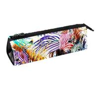 Colorato Zebra Pen Bag Cancelleria Sacchetto Matita Sacchetto Cosmetico Sacchetto Sacchetto Sacchetto di Cerniera Compatta, Multi, 5.5 ×6 ×20CM/2.2x2.4x7.9 in, Organizer per borse
