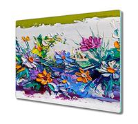Coloray Tagliere Vetro Temperato 60x52cm Copertura Piano Cottura Cucina - Pittura Fiori