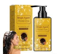 Colorazione nutriente per capelli a base di erbe, tintura floreale a lunga durata, shampoo colorante 2 in 1 per capelli castano scuro, crema colorante delicata botanica per capelli. 1 pezzo