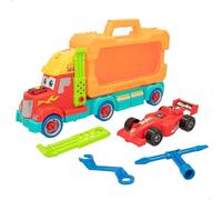 ColorBaby 2 in 1, camion portaveicolo, smontabile luce e suono, batterie incluse, gioco costruzione auto, trasportatore auto, porta auto, giocattolo per bambini, giocattolo per bambini 3 anni, 47418