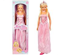 ColorBaby 43993 Bambola Grande, Principessa, Giocattoli Ragazzi e Ragazze 3 Anni, Per Pettinare, Snodate, Scarpe, Corona, Principessa Maria, Altezza 105 cm
