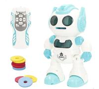 ColorBaby 47836 Warriors Robot Giocattolo telecomandato, Intelligente e Interattivo, 23 cm, Luce e Suono, Lanciadischi UFO, Robotica, Robot telecomandati, Giocattoli per bambini 3 anni, Regalo di