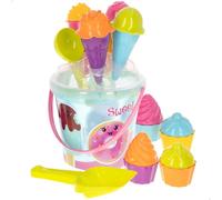 ColorBaby-49265 Cubo 18 cm + stampi Gelati e weets 37x18, Multicolore, Talla Unica, 49265