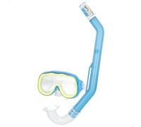 COLORBABY Aqua Sport Set di occhiali da snorkeling per bambini, blu e giallo, con maschera da nuoto, tubo subacqueo, cinturino regolabile, ipoallergenico, senza lattice, lenti in policarbonato, a