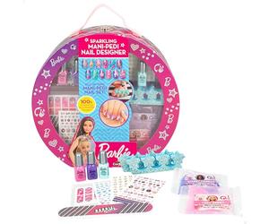Colorbaby Barbie 48428 - Set per manicure e pedicure, con smalti, lime, adesivi e decalcomanie, separatore di dita, kit di bellezza per ragazze + 8 anni