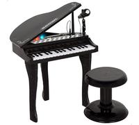ColorBaby Bontempi - Pianoforte per bambini con 32 tasti, microfono, sgabello, luci, guida dei colori, registrazione, riproduzione, ingresso ausiliario, struttura stabile, 40 x 46 x 62 cm, dai 3 anni