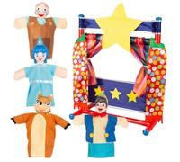 ColorBaby Cucu Show Set Teatro Burattini Pinocchio, 4 burattini 25 cm, Materiali Morbidi e sicuri, Giocattoli per Bambini, per Giocare in Gruppo o trascorrere del Tempo in Famiglia (39172)