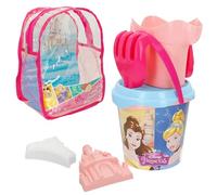 ColorBaby Disney 48211 Principesse Set secchio da spiaggia per bambini con zaino, pala, rastrello, annaffiatoio e accessori, giocattoli estivi per bambini e neonati