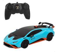 ColorBaby Lamborghini 46987 - Auto radiocomandata Huracan STO Blu con Scala 1:24 Nera per Bambini e Adulti