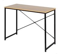 AKTIVE MAX 18422 - Tavolo da scrivania, 100 x 40 x 70 cm, piano in legno, struttura in acciaio nero, per ufficio e studio, stile industriale, robusto e stabile, scrivanie per computer