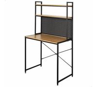 COLORBABY Max Home Scarpiera in metallo, ingresso, 63x30x63 cm, 4 ripiani, Legno e acciaio nero, Max. 10 kg, Stile industriale, Aperto, Scarpiera, Custodia per scarpe (18427)