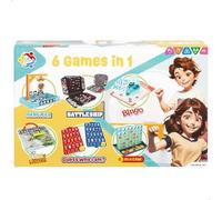 ColorBaby Set 6 Giochi da tavolo, L'impiccato, Bingo, Serpenti e scale 3D, Chi è chi, Affondare la Flotta, 4 online, per più di 2 Giocatori, Giocattoli bambini 6 anni (47946)