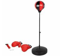 Colorbaby Set sacco boxe in piedi, palla Ø22 cm, manico regolabile 95-125 cm, base circolare stabile Ø38 cm, guanti imbottiti, gonfiatore, allenamento bambini, a partire da 3 anni (47855)