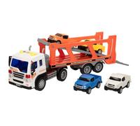 ColorBaby Speed & Go Camion porta auto attrito con luce e suono, camion trasportatore auto, giocattoli per bambini, auto per bambini, camion per bambini, auto giocattolo (49807)