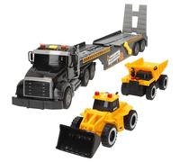 ColorBaby Speed & Go Trailer Giocattoli, Include Escavatore e ribaltabile costruzione, Sistema di attrito, Scala 1:14, Luci e Suoni, Giocattoli per bambini 3 anni, Grandi camion di giocattoli (39297)