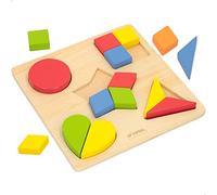 ColorBaby WOOMAX 49358 - Woomax-Puzzle in legno forme geometriche + 24 m