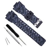ColorBerry Cinturino di ricambio per orologio da uomo, in resina naturale, compatibile con G-Shock GD120/GA-100/GA-110/GA-100C (camouflage-grigio)