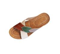 Colorblock Sandali Con Zeppa Donna Estive Casual Sandali Cinturino Incrociato Sandalo Donna Scarpe Ortopediche Plateau Eleganti Sandaletti Punta Aperte Antiscivolo Pantofole Platform Spessore Suola