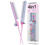 ColorBow Pettini a coda di ratto per parrucchiere (confezione da 2) pettini per raddrizzatori capelli, pettine in ferro piatto, pettine per lisciare, strumenti per colorare i capelli per evidenziare