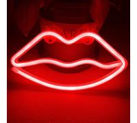 Colording Labbro Luci al neon Insegne luminose al neon LED Applique da parete al neon Batteria/USB artistica neon decorazione per Natale Matrimonio Party