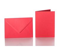 Colore a scelta - Pack 25 color Buste formato C6 nassklebend + gli pieghevoli 10 x 15 cm 10 rosso