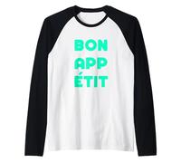 Colore Acqua Acqua Chiaro Bon App Etit Light Teal Aqua Maglia con Maniche Raglan