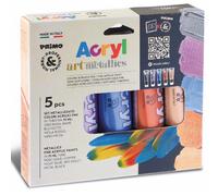 Primo Confezione 5 Colore Acrilico Fine 75-Metal 4213tatm5met