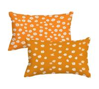 Colore Arancione Federa Cuscini Rettangolari Divano Set di 2, Federe Cuscino Letto 50x75 Margherita Motivo con Cerniera Invisibile, Bifacciale Autunnale Copricuscino, Velluto Materiale, Model276