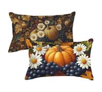 Colore Arancione Federe Cuscino Letto 40x80 Set di 2 Federa Cuscino Nero Stampa a Doppio Lato Cuscino Grande, Velluto Fodere Cuscini Rettangolari Divano per Esterno Giardino, Regali per Donna P-36