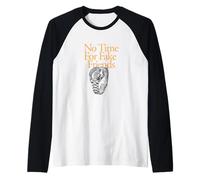 Colore Arancione No Time for Fake Friends Grafica Arancione Maglia con Maniche Raglan