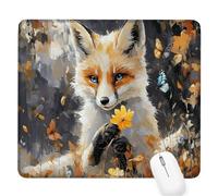 colore arancione Tappetino per Mouse Piccolo 340x280x3mm, Gaming Mouse Pad volpe, con Base in Gomma Antiscivolo, Mousepad con Bordi Cuciti, per Mouse Senza Fili, Laptop, Ufficio Casa, Lavabile D-205