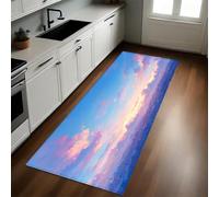 Colore Arancione Tappeto Cucina 50x180 cm Alba cielo nuvole Lavabile Multiuso Resistente Passatoia Cucina Antimacchia Sotto Lavandino Fornelli