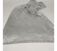 Colore Argento Flessibile Del Tessuto Di Maglia Del Paillettes Del Metallo Per L'abito In Cotta Di Maglia Del Partito Dei Gioielli Di DIY Dell'abbigliamento Silver 1 45x20.5cm