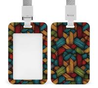 Colore Basketweave Pattern ID Badge Holder clip retrattile titolare della carta di protezione nome distintivo nome tag per lavoro ufficio medico infermiera