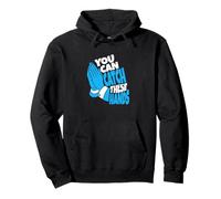 Colore Blu Catch Hands Grafica Blu Felpa con Cappuccio