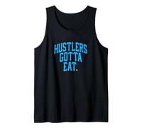 Colore Blu Feed The Hustlers Blue Graphic Canotta