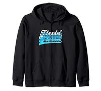 Colore Blu Flexin'-X3 Grafica Blu Felpa con Cappuccio
