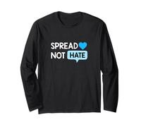 Colore Blu Love Not Hate Grafica Blu Maglia a Manica