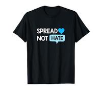 Colore Blu Love Not Hate Grafica Blu Maglietta