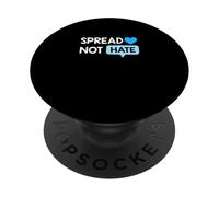 Colore blu Love Not Hate Grafica blu PopSockets PopGrip Adesivo