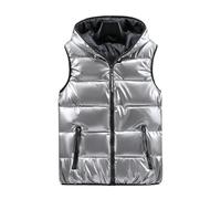 Colore brillante Gilet Donne Gilet BodyWarmer Leggero Giacca A Vento Piumino Cappotto Panno Inverno, Argento 899, XX-Large