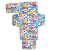 Colore brillante Stile Giapponese Pesci Riutilizzabile Pannolino Fasciatoio Mat con Tasca in Tessuto Bambino Fasciatoio Portatile Pad per Ragazza & Ragazzo cambiadores de pa?ales para Bebes