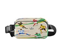 Colore Calciatori Illustrazioni Moda Marsupio Marsupio per donna d'affari Multiuso con Cinghia Regolabile per Viaggi Palestra Lavoro mandiles para mujer de cocina