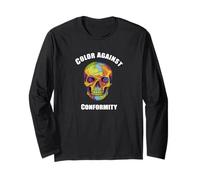 Colore Contro conformità Bold Colorful Skull Art Maglia a Manica
